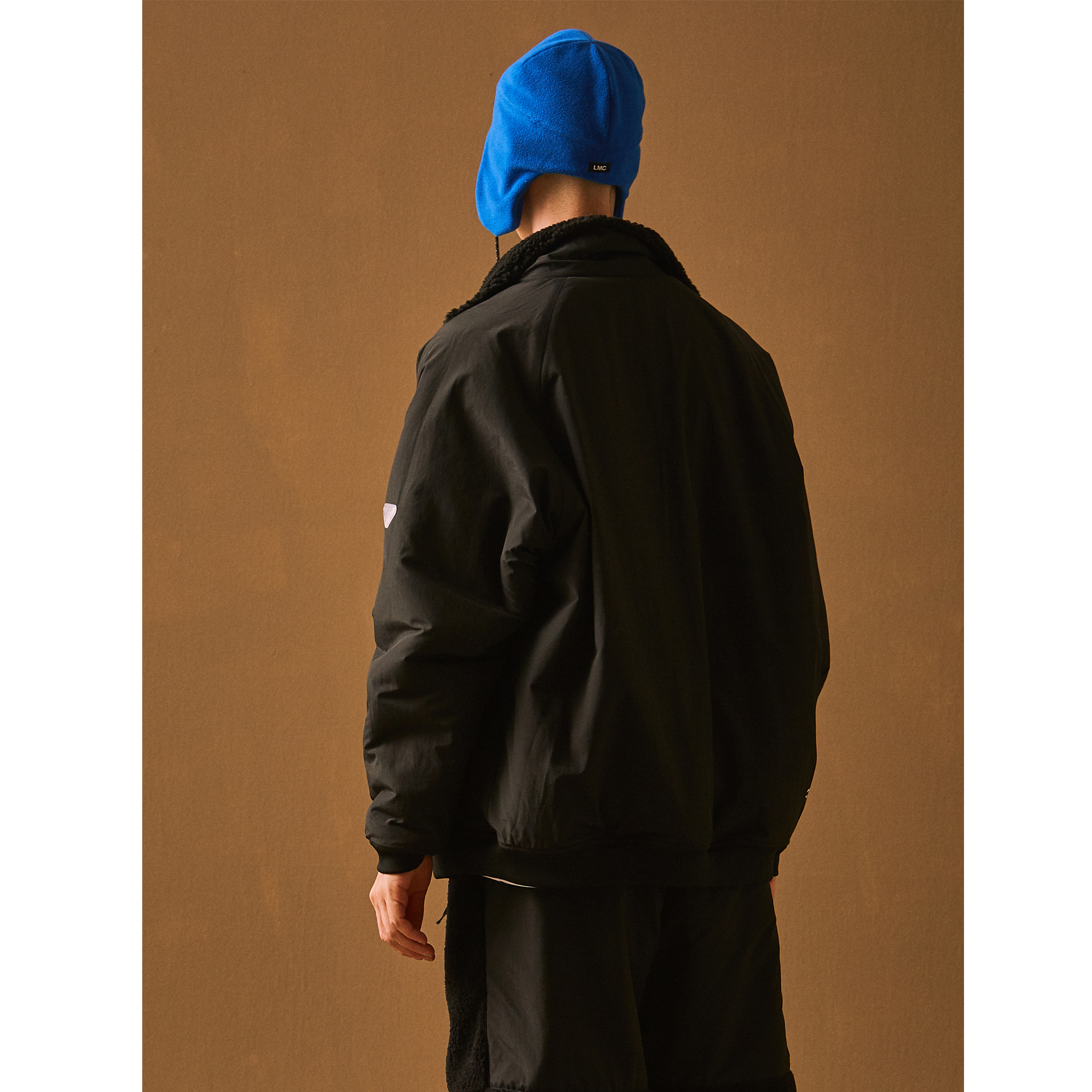 lmc boa fleece reversible full zip jacket black