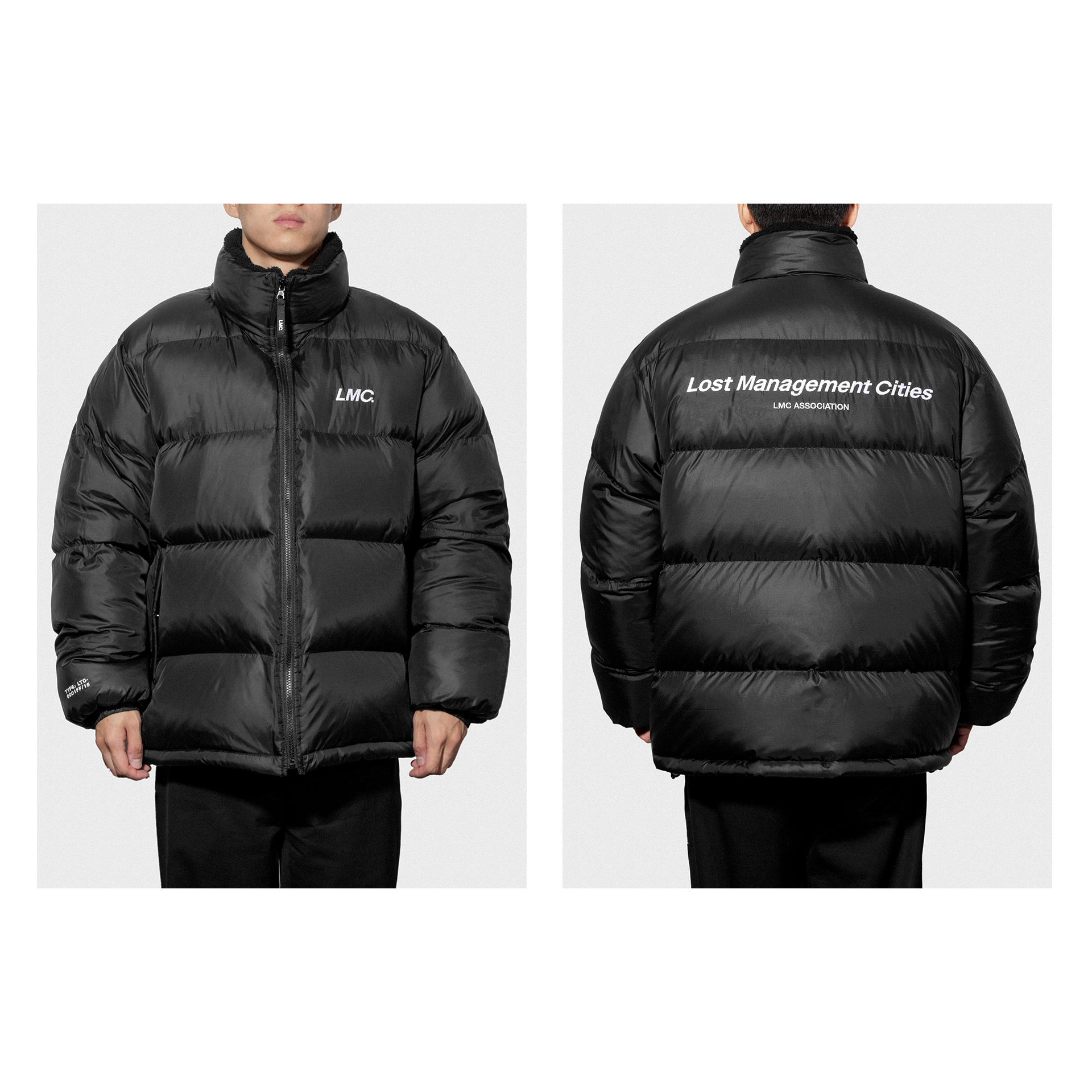 lmc boa fleece reversible full zip jacket black