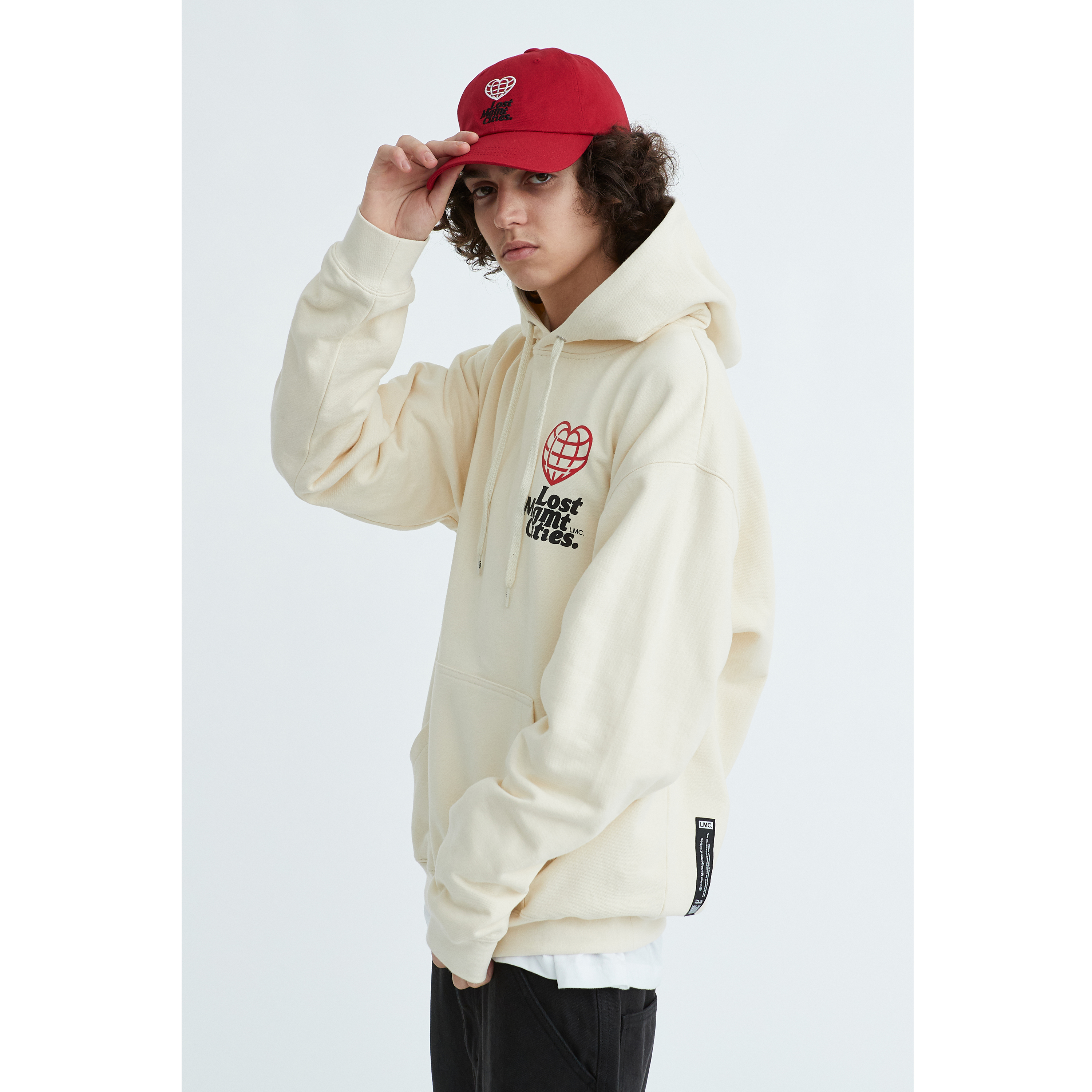 MUSINSA LMC LMC HEART GLOBE HOODIE red - Main Image