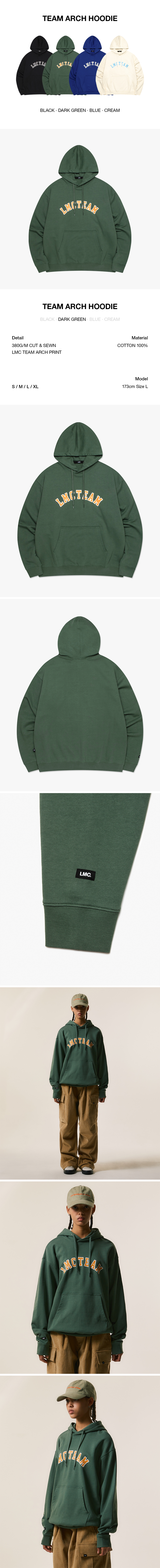 ★LMC★ TEAM ARCH HOODIE dark green LMC Team Arch Hoodie - Dark Green | International Store