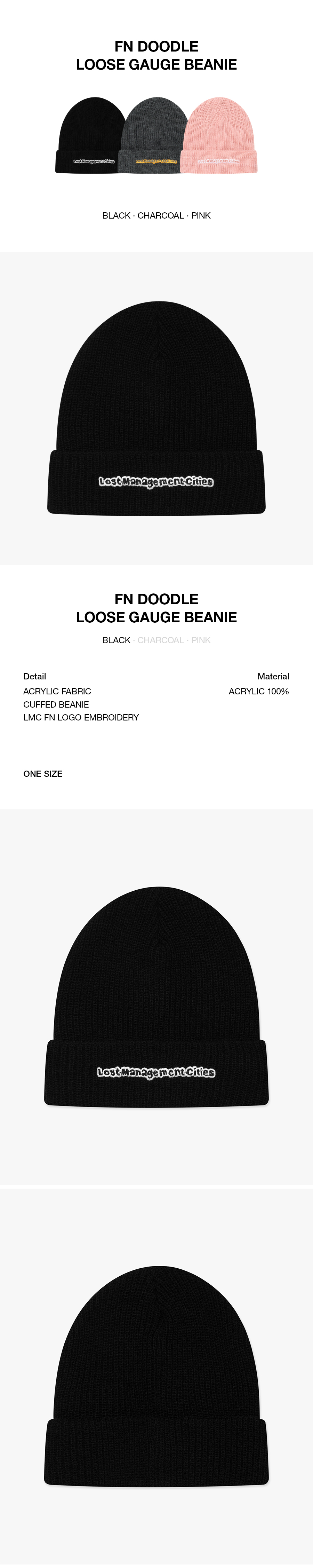 MUSINSA公式 | LMC FN DOODLE LOOSE GAUGE BEANIE black