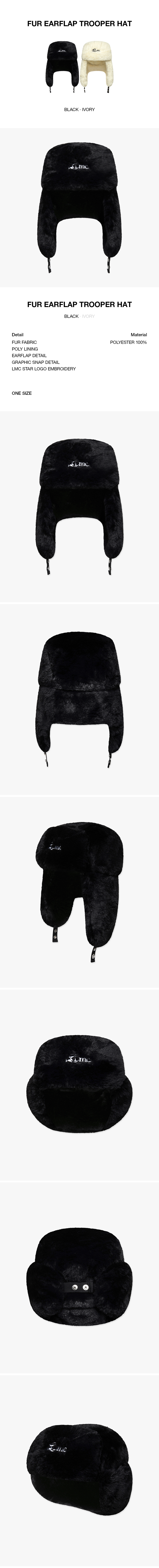 MUSINSA | LMC FUR EARFLAP TROOPER HAT black