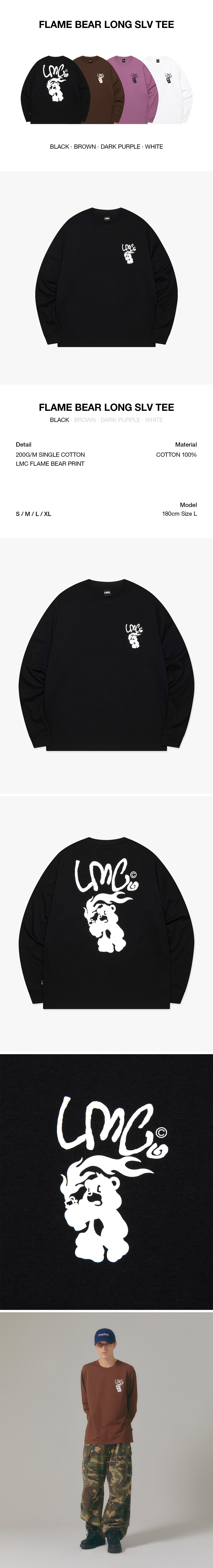 LMC Flame Bear Long SLV Tee - Black | International Store