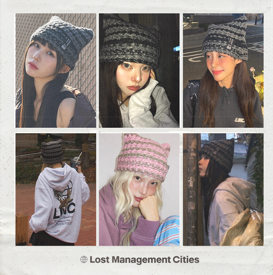 ■LMC■ CROCHET SQUARE BEANIE black 0LM45SBN118BLK CROCHET SQUARE BEANIE black - LMC | 60% - Asian Fashion