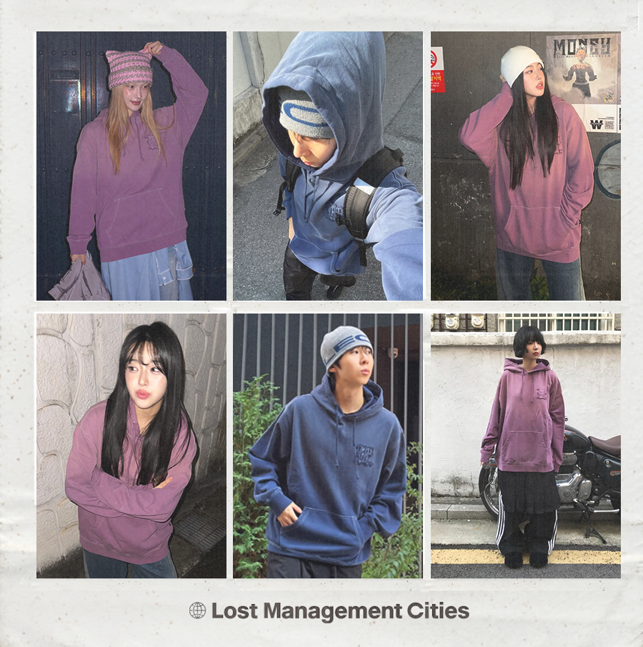 ★LMC★ GOTHIC APPLIQUE BRUSH HOODIE dark blue GOTHIC APPLIQUE BRUSH HOODIE dark blue - LMC | 엘엠씨