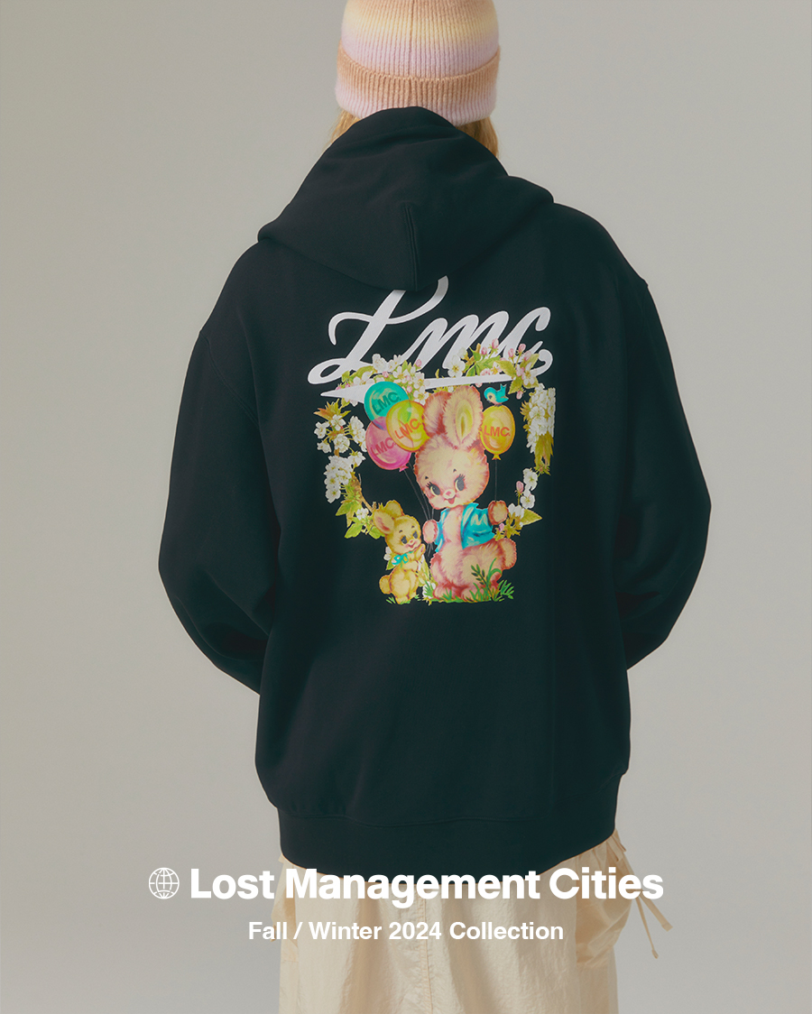 ■LMC■ WASHED OG APPLIQUE ZIP UP HOODIE charcoal 0LM44FHZ11 WASHED OG APPLIQUE ZIP UP HOODIE charcoal - LMC | 엘엠씨