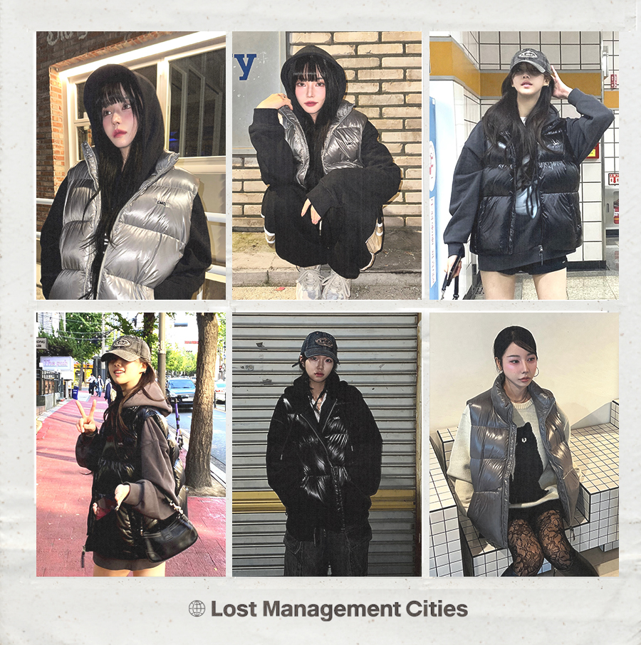 MUSINSA公式 | LMC OG GLOSSY PUFFER DUCK DOWN VEST black