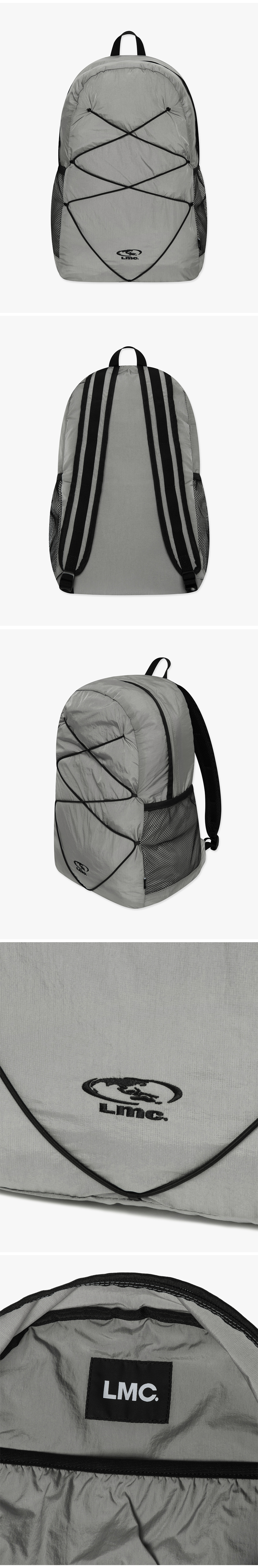 [ LMC ]★25SS★韓国人気★OVAL GLOBE STRING BACKPACK MUSINSA | LMC OVAL GLOBE STRING BACKPACK gray
