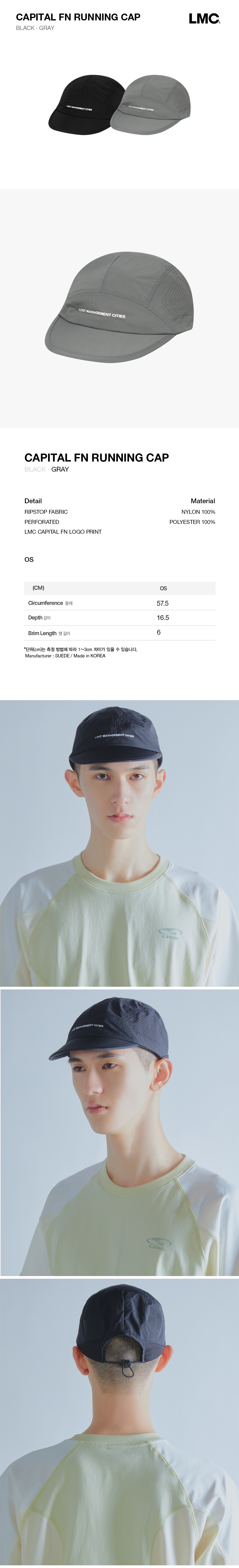 MUSINSA | LMC CAPITAL FN RUNNING CAP gray