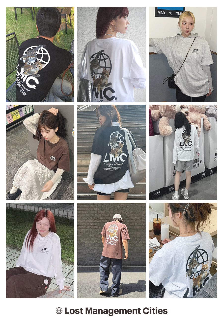 [LMC]UNISEX●FLYING CATS LONG SLV TEE MUSINSA | LMC FLYING CATS LONG SLV TEE light heather gray