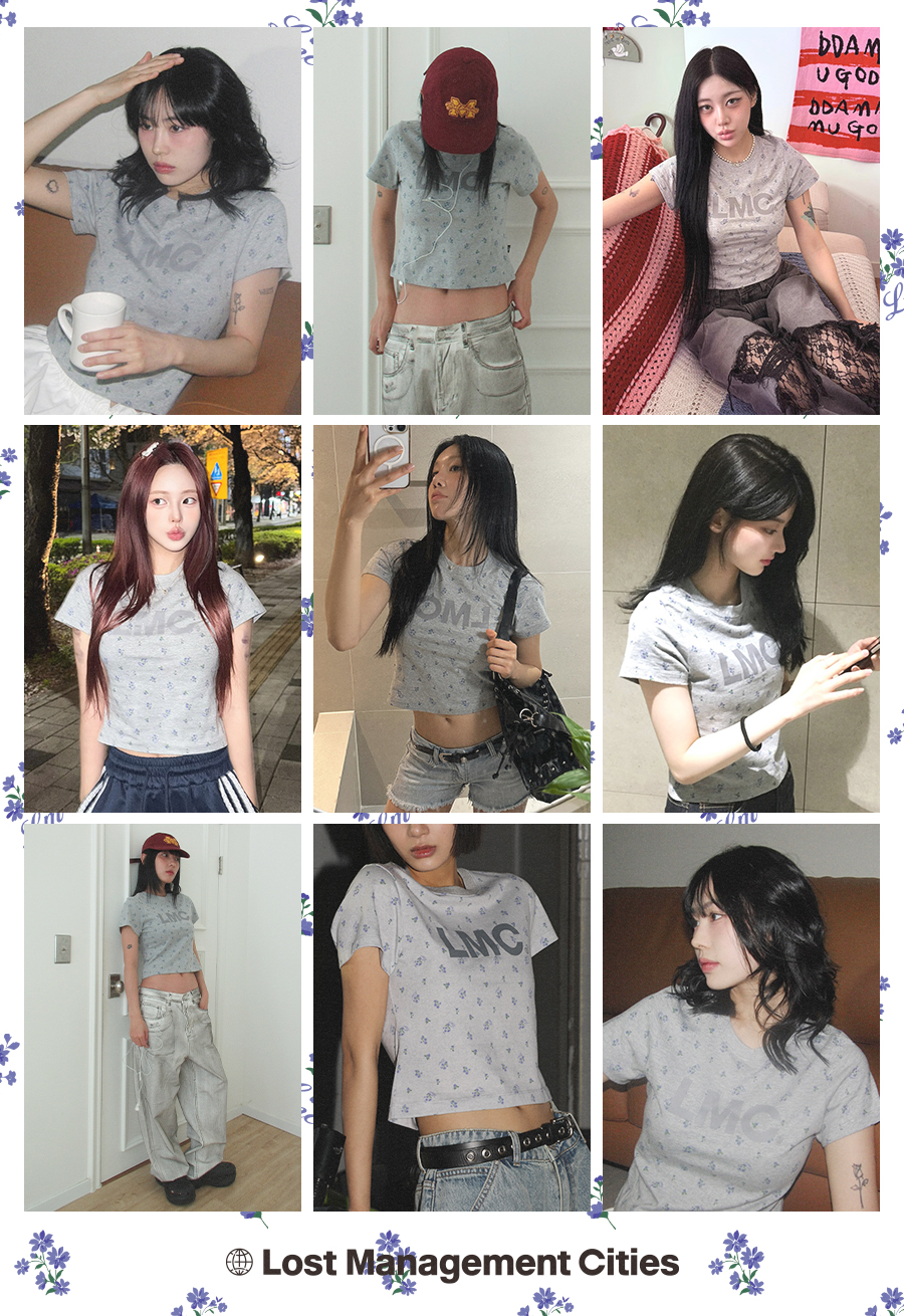 ★ LMC★ WM OG CROPPED TEE flower gray 0LM45STS892FLW MUSINSA | LMC WM OG CROPPED TEE flower gray