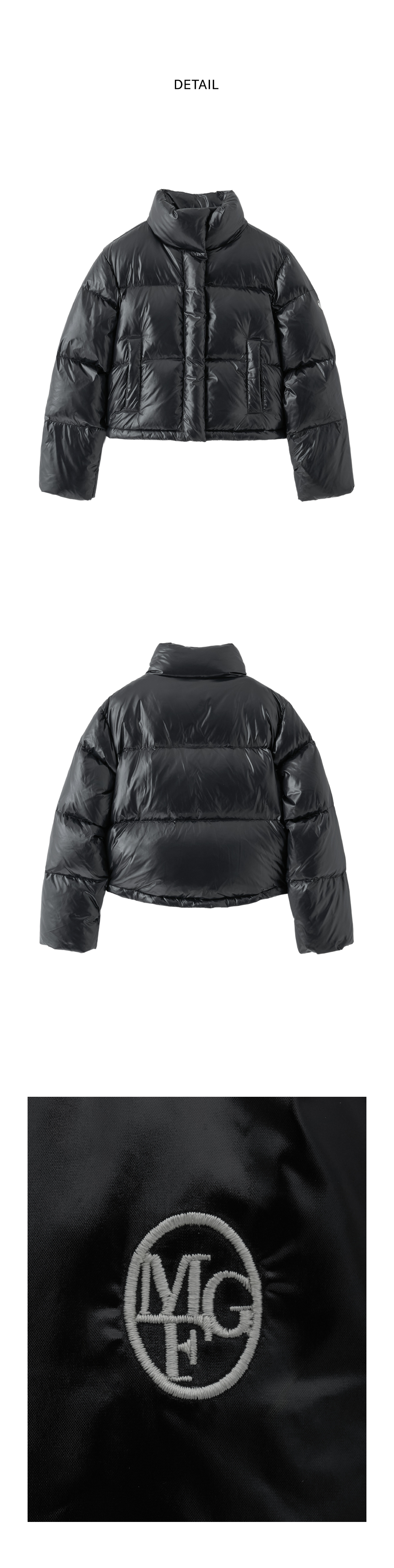 人気★MARITHE★W BASIC DUCK DOWN CROP PUFFER W GLOSSY DUCK DOWN CROP PUFFER black - MARITHE FRANCOIS GIRBAUD