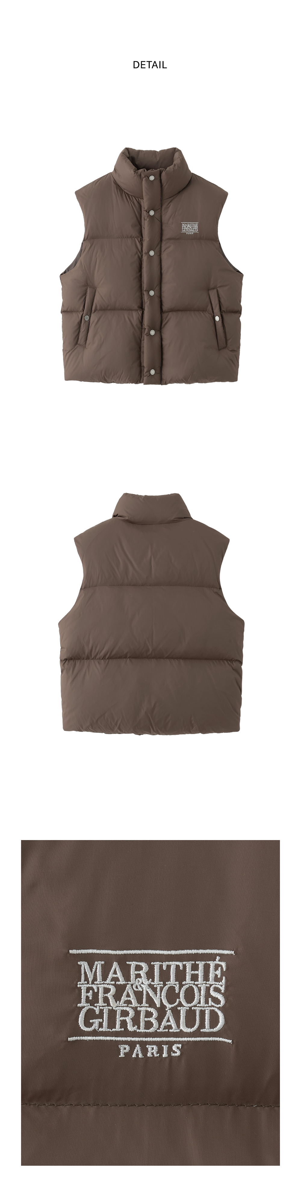 CLASSIC LOGO DUCK DOWN VEST brown 상세 이미지 3