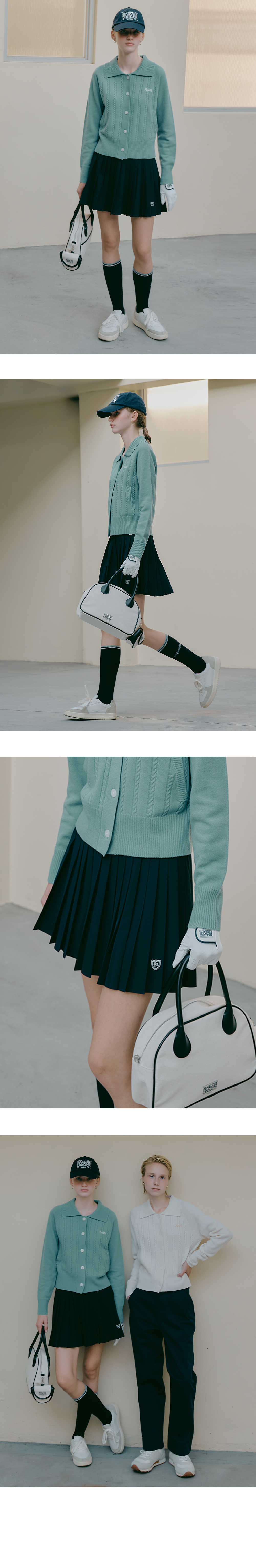 MOUVEMENT W BANDING PLEATS SKIRT navy 상세 이미지 2