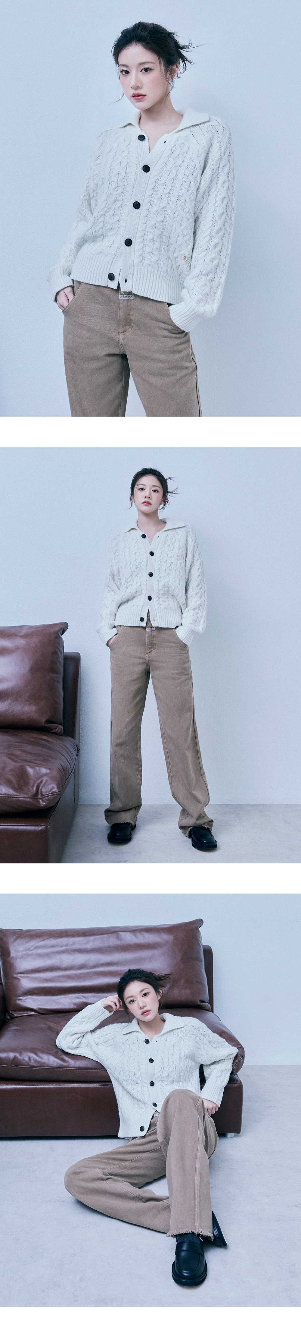 ★送料・関税込★MARITHE★CABLE COLLAR CARDIGAN★ CABLE COLLAR CARDIGAN ivory - MARITHE FRANCOIS GIRBAUD