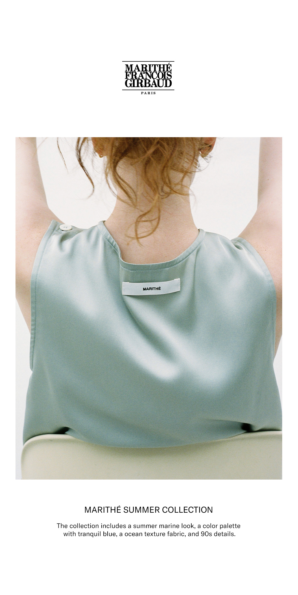 W CLASSIC LOGO BABY CROP TEE sky blue - MARITHE FRANCOIS GIRBAUD