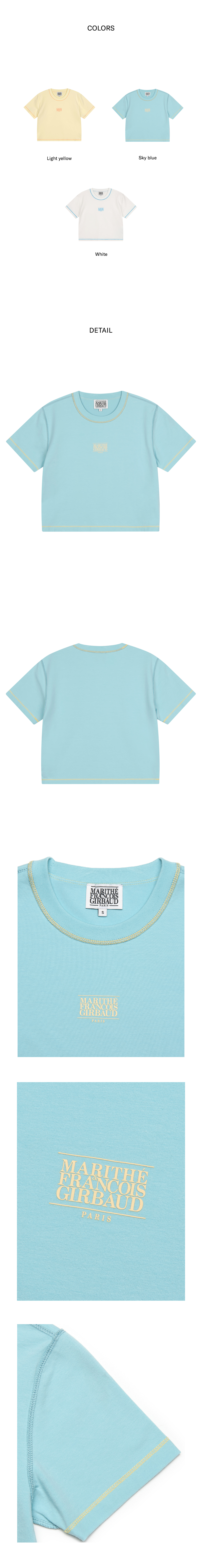 ★Marithe + Francois Girbaud★ W CLASSIC LOGO CROP TEE baby W CLASSIC LOGO BABY CROP TEE sky blue - MARITHE FRANCOIS GIRBAUD