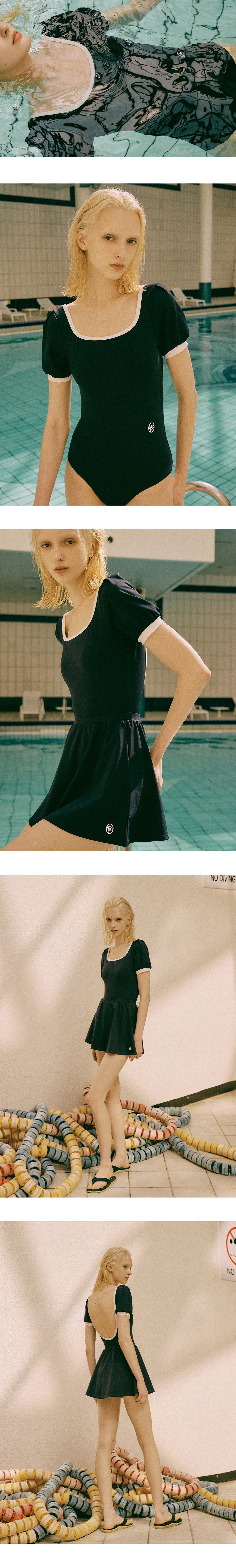 【Marithe】MOUVEMENT W CIRCLE LOGO FLARE SWIMSUIT★3色 Freestyle Underwire Moulded One Piece Swimsuit