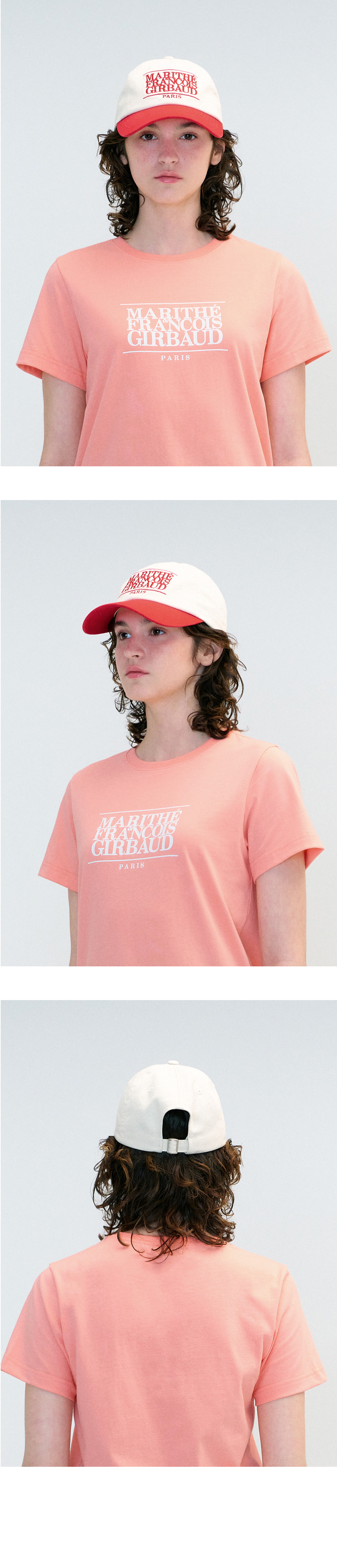 MUSINSA公式 | MARITHÉ CLASSIC LOGO 6PANEL COLOR BLOCK CAP red