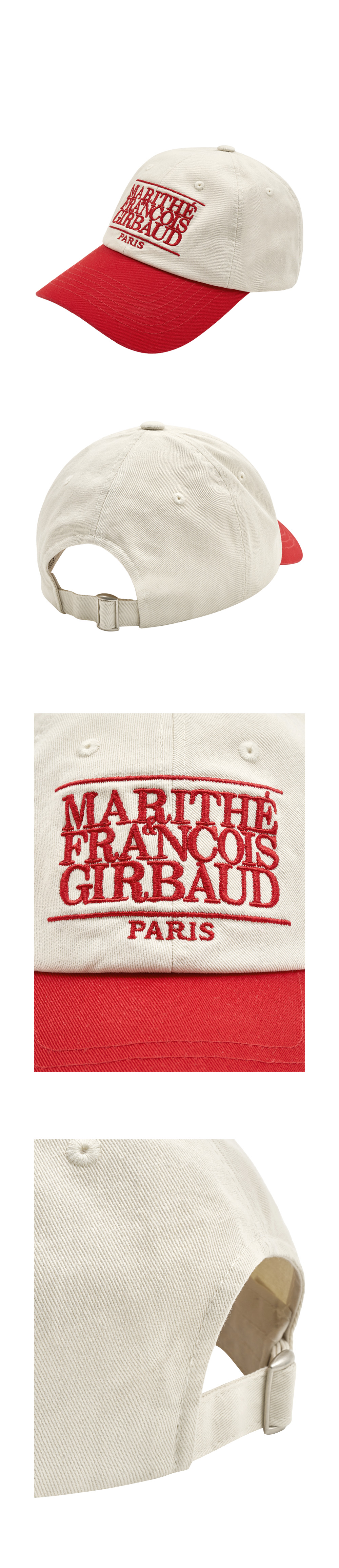 MUSINSA公式 | MARITHÉ CLASSIC LOGO 6PANEL COLOR BLOCK CAP red