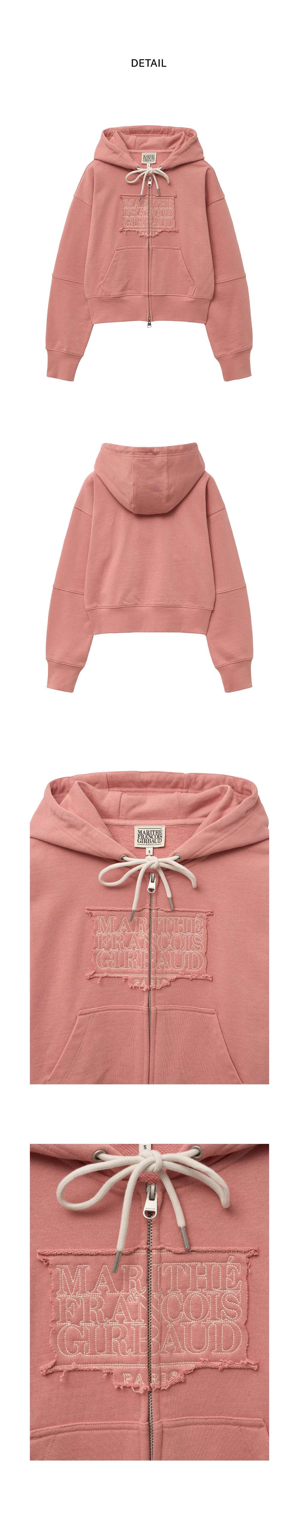 W CLASSIC LOGO CROP HOODIE ZIPUP 