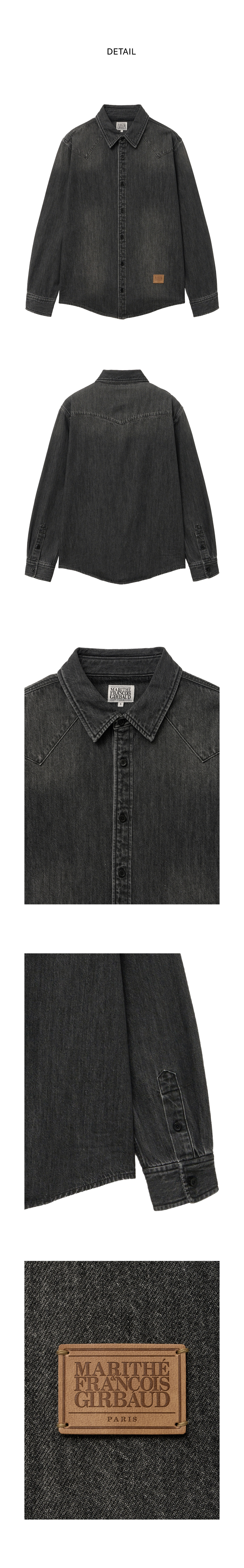 シャツ MARITHE CLASSIC LOGO LEATHER PATCH DENIM SHIRT CLASSIC LOGO LEATHER PATCH DENIM SHIRT black - MARITHE