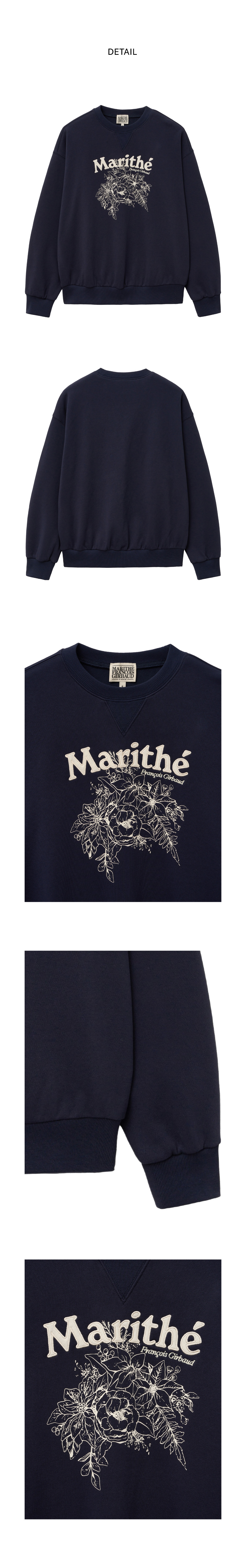 FLOWER GRAPHIC SWEATSHIRT navy - MARITHE FRANCOIS GIRBAUD