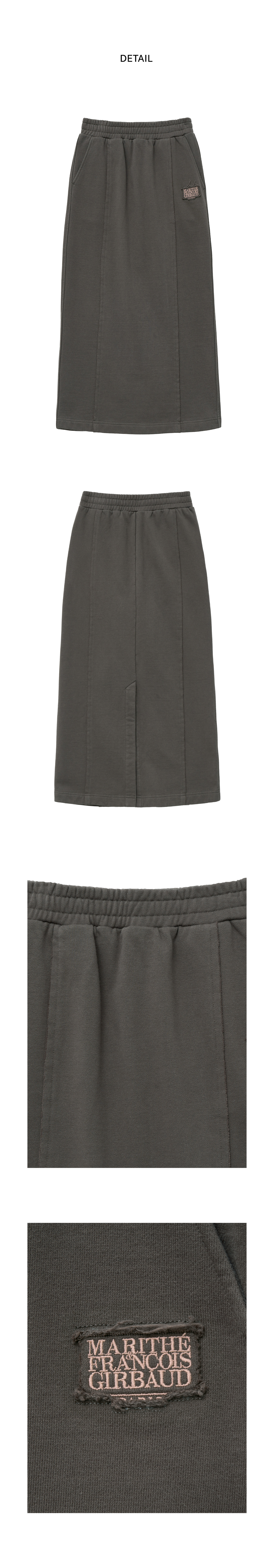 W CLASSIC LOGO SWEAT SKIRT charcoal - MARITHE FRANCOIS GIRBAUD