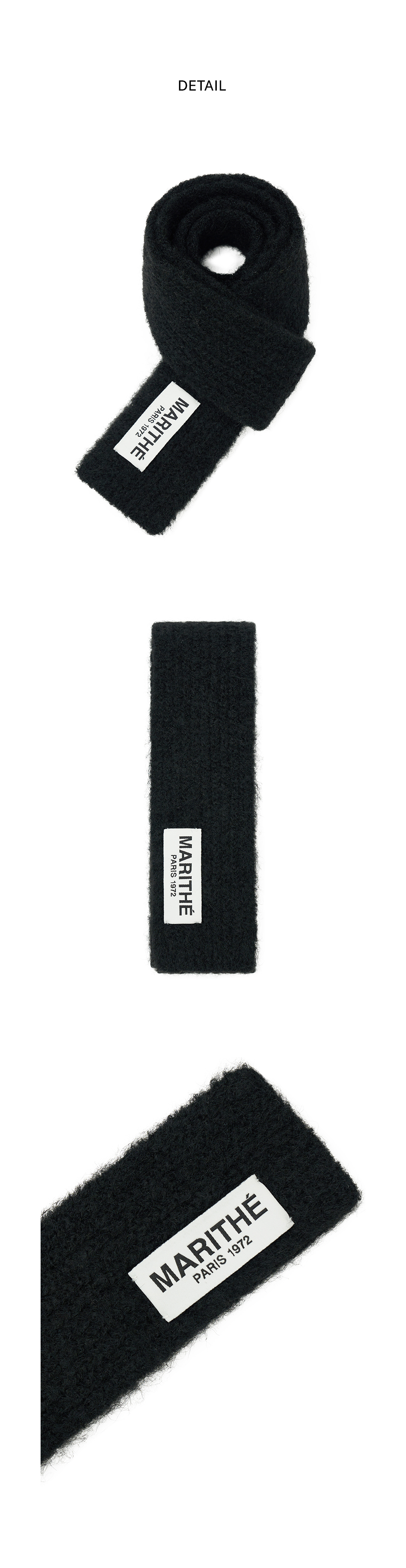 REGULAR LOGO TIE MUFFLER black - MARITHE FRANCOIS GIRBAUD