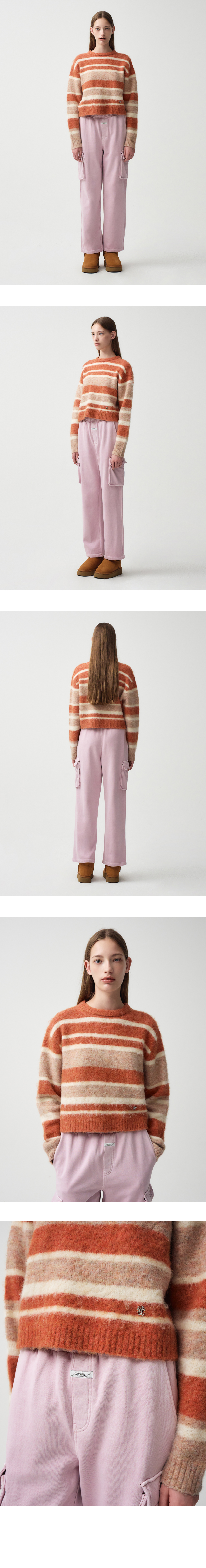 W HAIRY CROP STR SWEATER orange - MARITHE FRANCOIS GIRBAUD