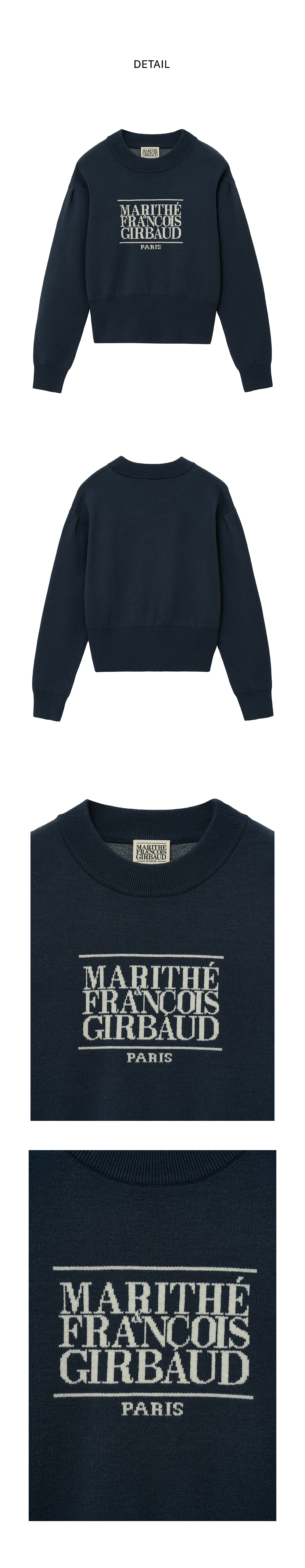 W CLASSIC LOGO CROP KNIT navy - MARITHE FRANCOIS GIRBAUD