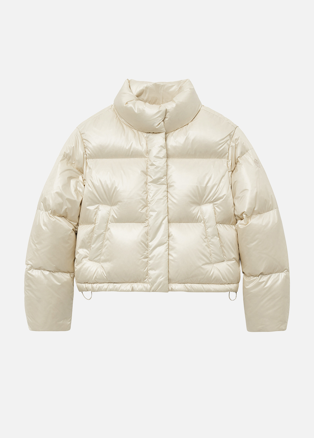 W GLOSSY DUCK DOWN CROP PUFFER ivory - MARITHE FRANCOIS GIRBAUD