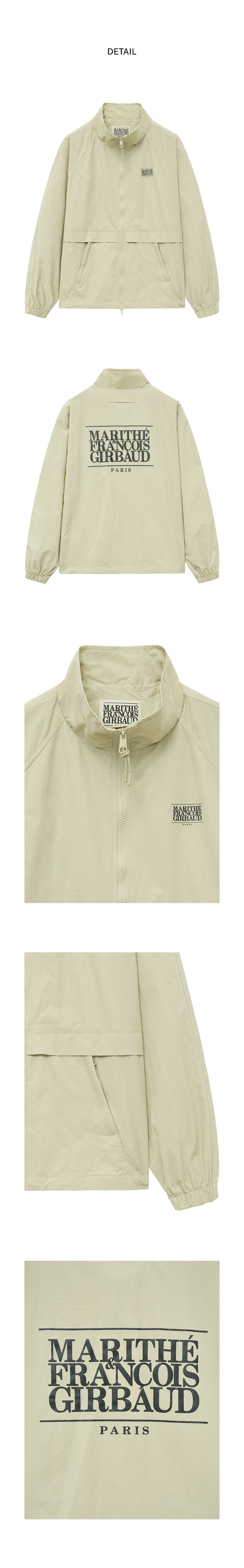 ジャケット Marithe + Francois Girbaud CLASSIC LOGO NYLON BASIC TRACK JA CLASSIC LOGO NYLON BASIC TRACK JACKET beige - MARITHE