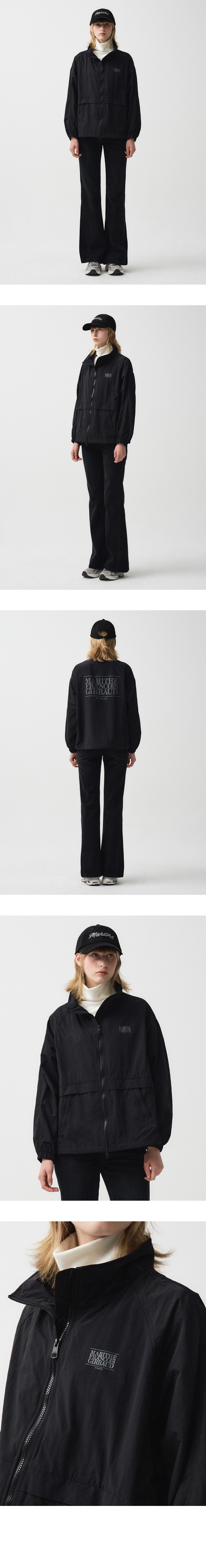 CLASSIC LOGO NYLON BASIC TRACK JACKET black - MARITHE