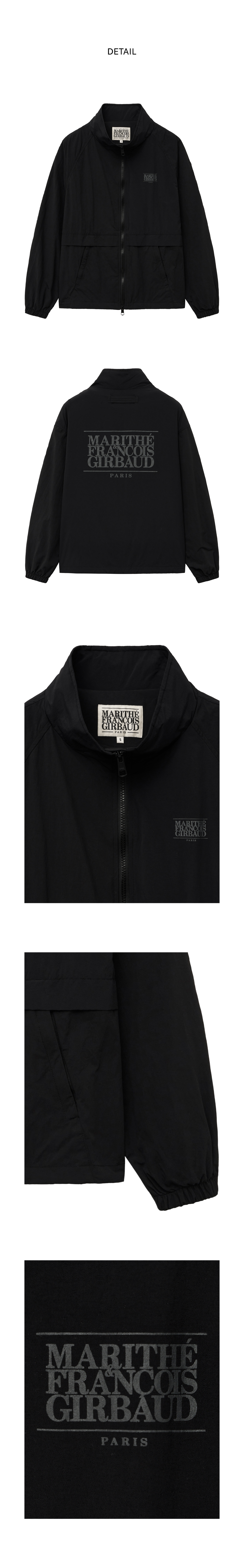 CLASSIC LOGO NYLON BASIC TRACK JACKET black - MARITHE