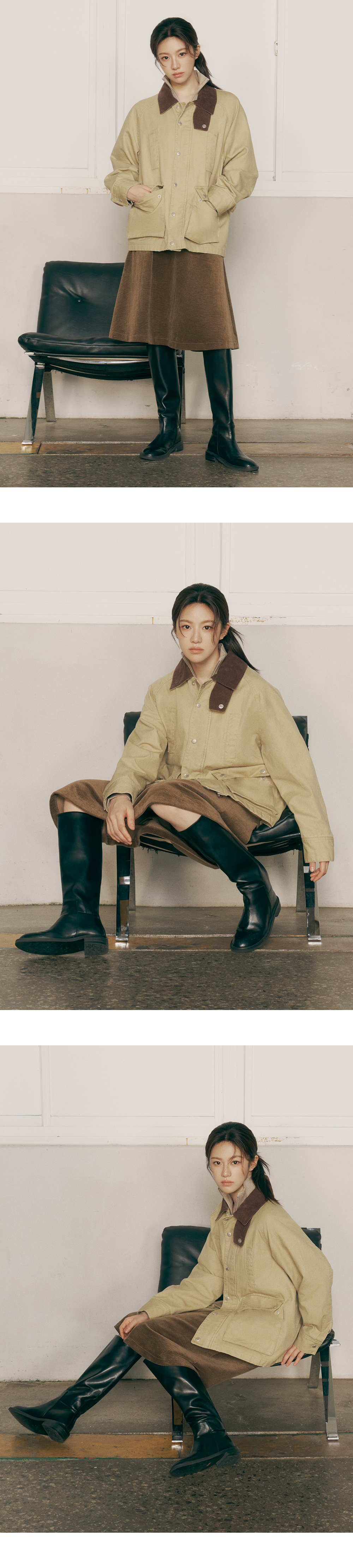W CORDUROY LONG SKIRT brown - MARITHE FRANCOIS GIRBAUD