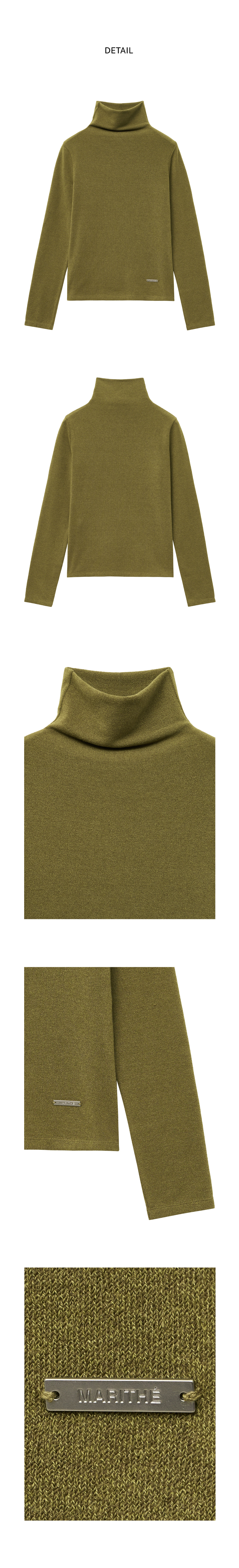 W WARM TOUCH TURTLE NECK LONG SLEEVE olive - MARITHE