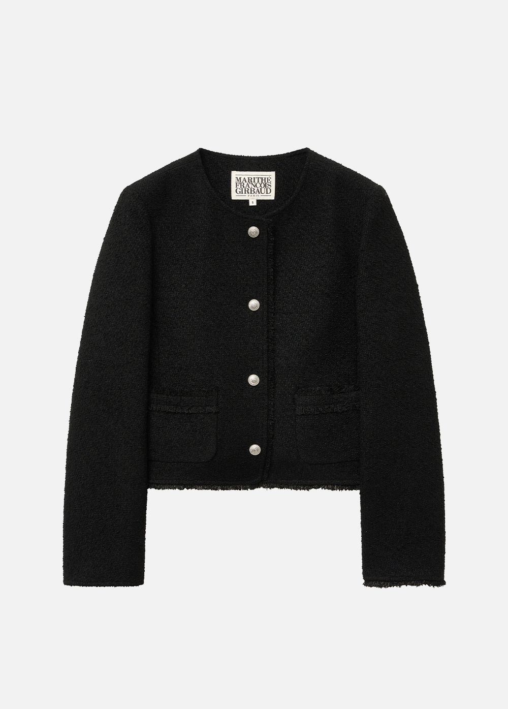 W FRINGE TWEED JACKET black - MARITHE FRANCOIS GIRBAUD
