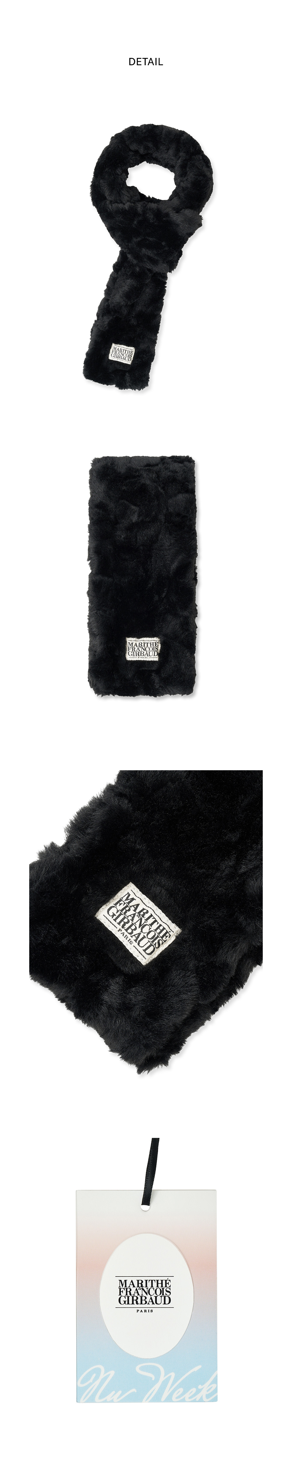 [MARITHE] ★韓国人気★NU WEEK CLASSIC LOGO FUR MUFFLER NU WEEK CLASSIC LOGO FUR MUFFLER black - MARITHE FRANCOIS