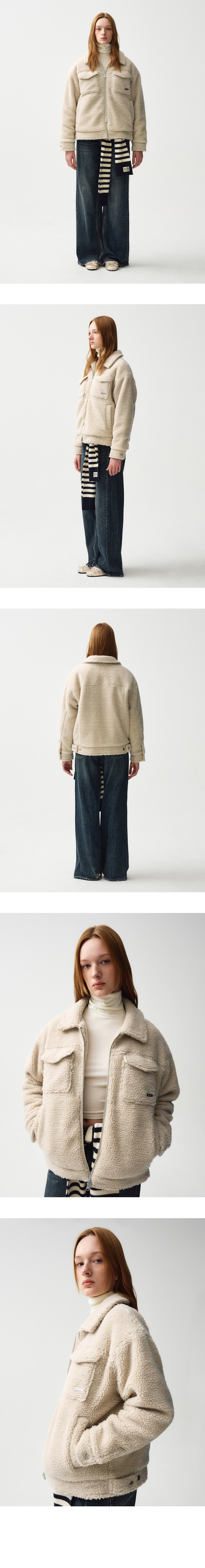 ♥MARITHE♥NU WEEK FUR OVERSIZED ZIP-UP JACKET NU WEEK FUR OVERSIZED ZIP-UP JACKET sand - MARITHE FRANCOIS