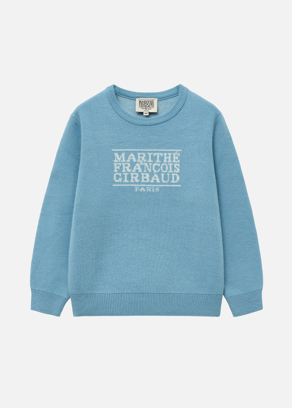 25SS人気男女兼用【MARITHE】CLASSIC LOGO KNIT PULLOVER★3色 ENFANT CLASSIC LOGO KNIT PULLOVER blue - MARITHE FRANCOIS