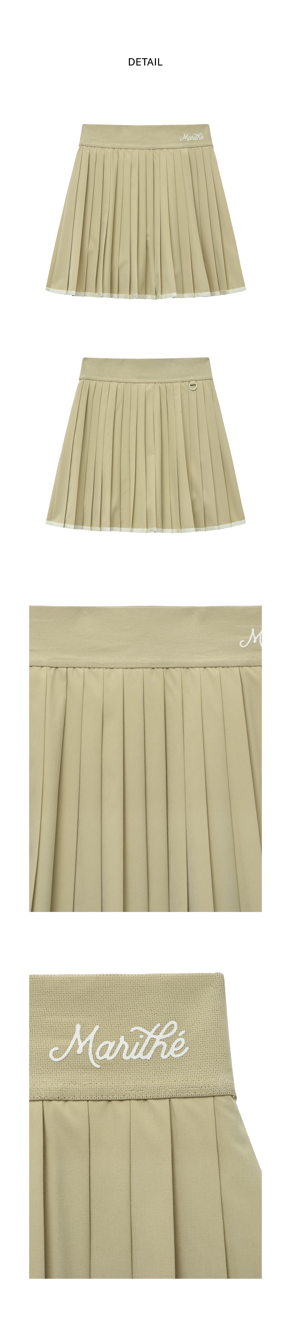 ★RAIVE★ Belt Pleats Skirt in Beige VW3SS10091 Harvé Benard Ltd Khaki Pleated Wool Skirt US 4, 90's