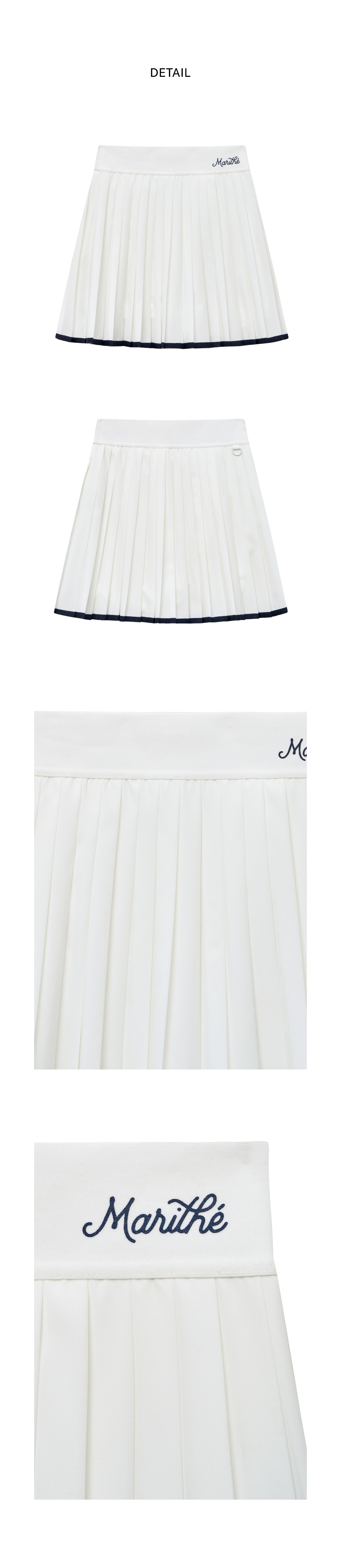MOUVEMENT W BANDING PLEATS SKIRT white 상세 이미지 3