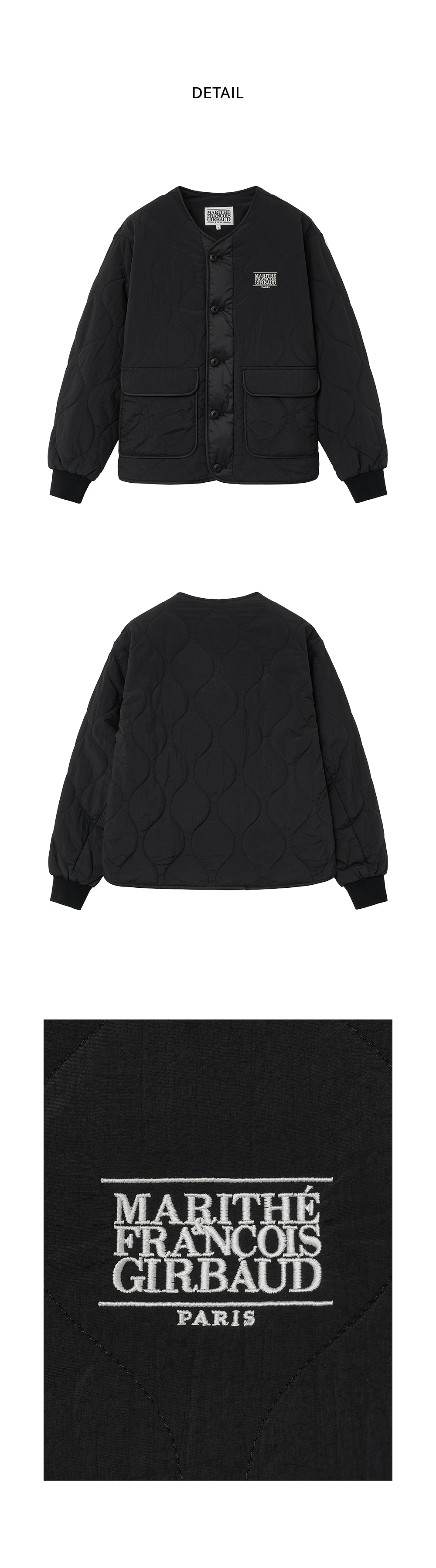ジャケット Marithe + Francois Girbaud CLASSIC LOGO QUILTING JACKET blac CLASSIC QUILTING OUT POCKET JACKET black - MARITHE FRANCOIS