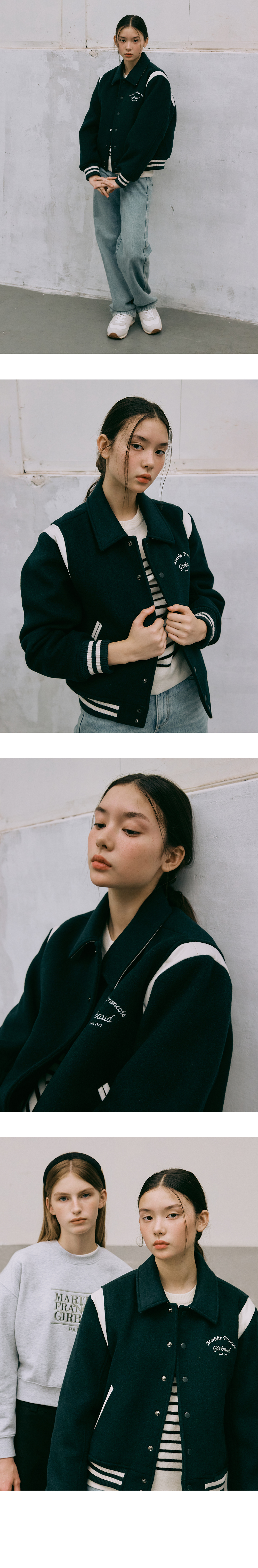 ジャケットその他 Marithe + Francois Girbaud CHAIN LOGO VARSITY JACKET dark gr Designer fashion, Seoul-fully created | W Concept
