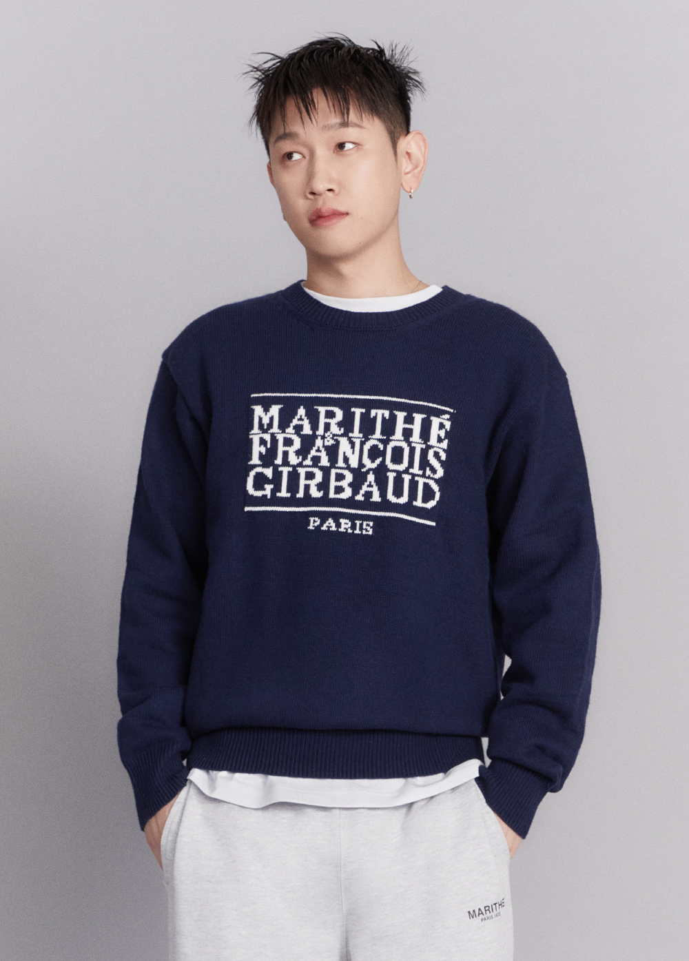 CLASSIC LOGO KNIT PULLOVER navy - MARITHE FRANCOIS GIRBAUD