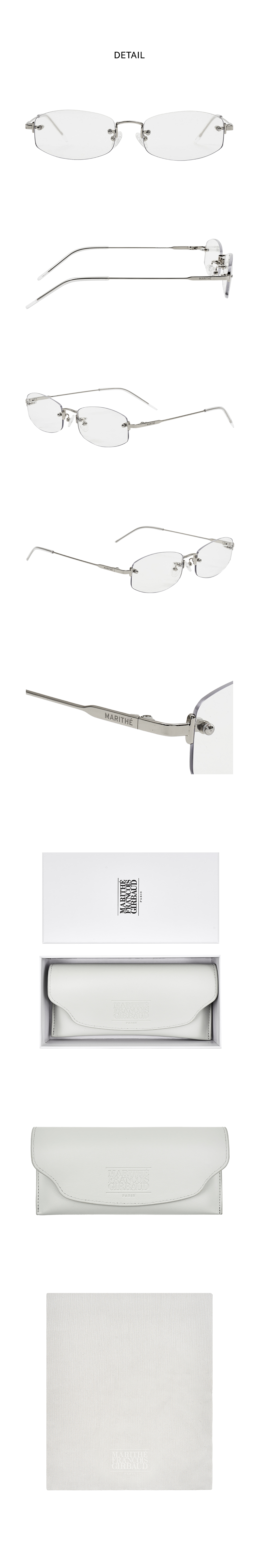 MUSINSA公式 | MARITHÉ REGULAR LOGO FRAMELESS GLASSES Silver
