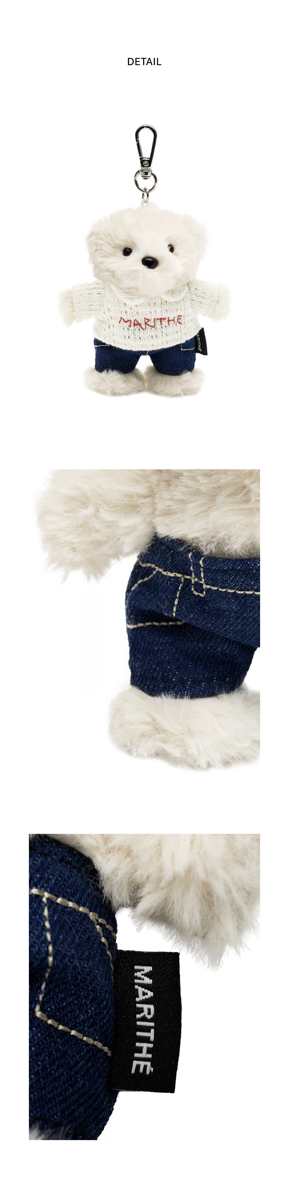 最愛 KEYRING MARI DENIM ivory GIRBAUD FRANCOIS MARITHE - 小物