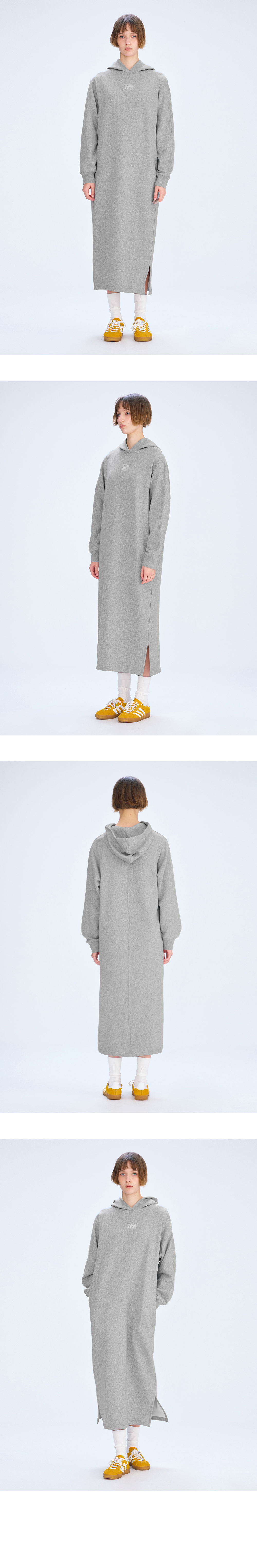 さらに100円引き◆MARITHE◆CLASSIC LOGO HOODIE SWEAT DRESS CLASSIC LOGO HOODIE SWEAT DRESS melange gray - MARITHE