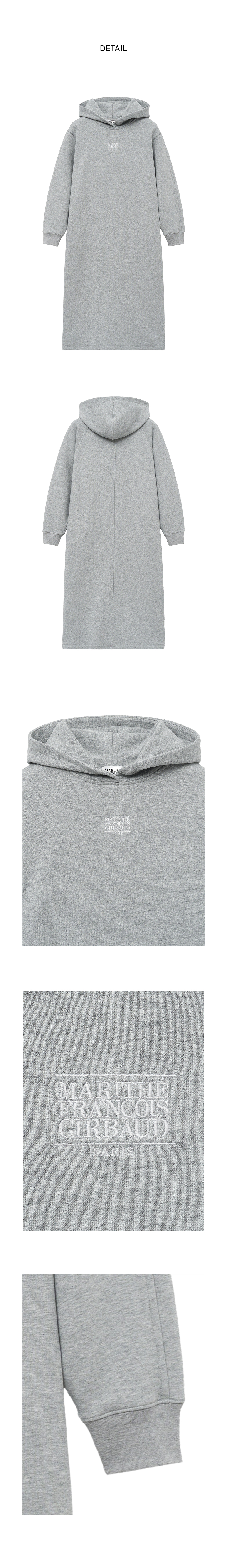 さらに100円引き◆MARITHE◆CLASSIC LOGO HOODIE SWEAT DRESS CLASSIC LOGO HOODIE SWEAT DRESS melange gray - MARITHE